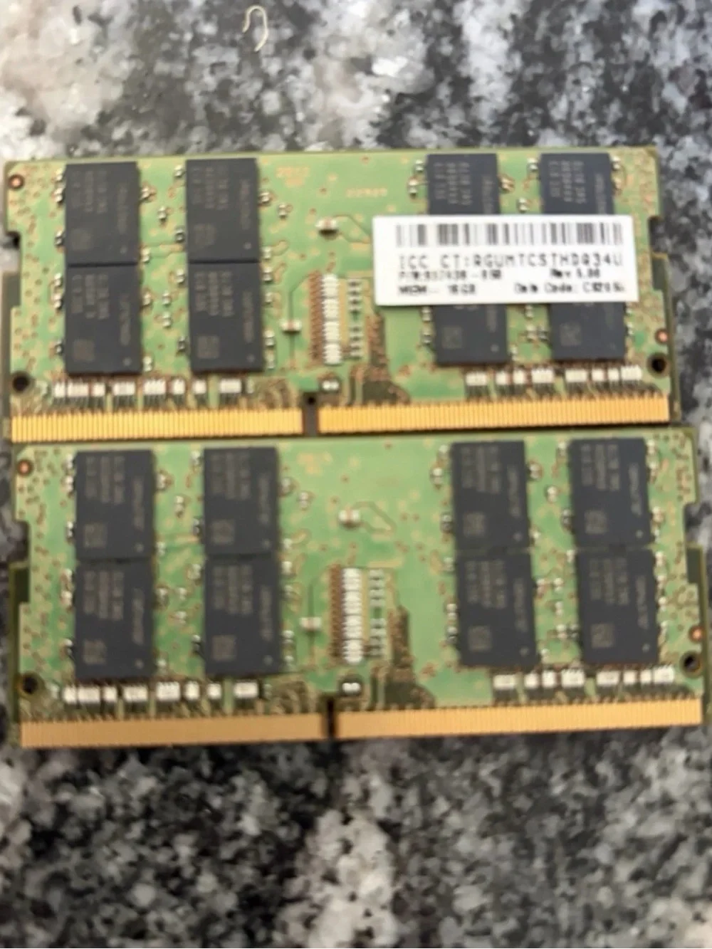 Lot of 2 Samsung 16GB DDR4 Laptop RAM memory SODIMM PC4-2666V M471A2K43CB1-CTD